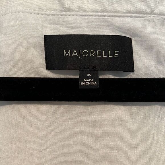 Majorelle Women's White Linen Blend Front Tie Off The Shoulder Romper - Picture 7 of 8